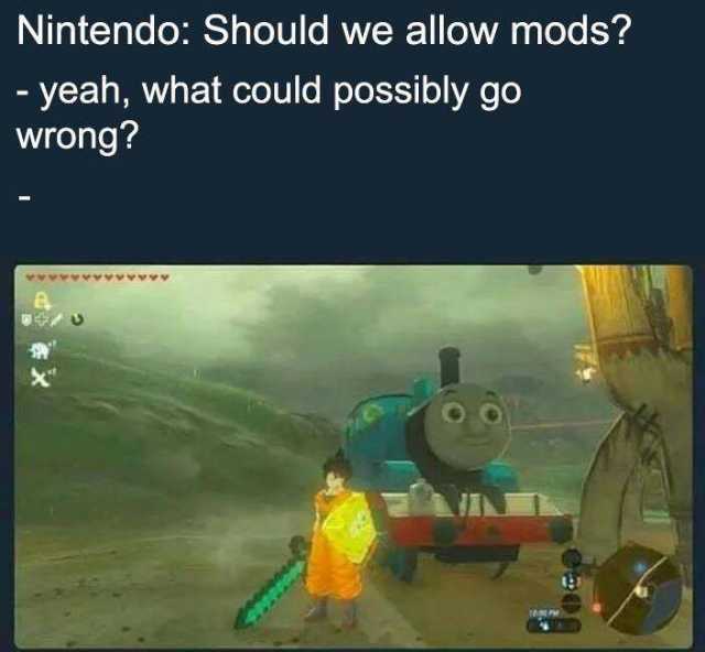 Nintendo Should we allow mods? yeah what could possibly go wrong? e. X IA 