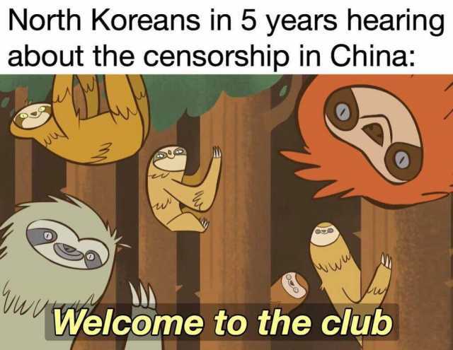 North Koreans in 5 years hearing about the censorship in China Welcome to the club 