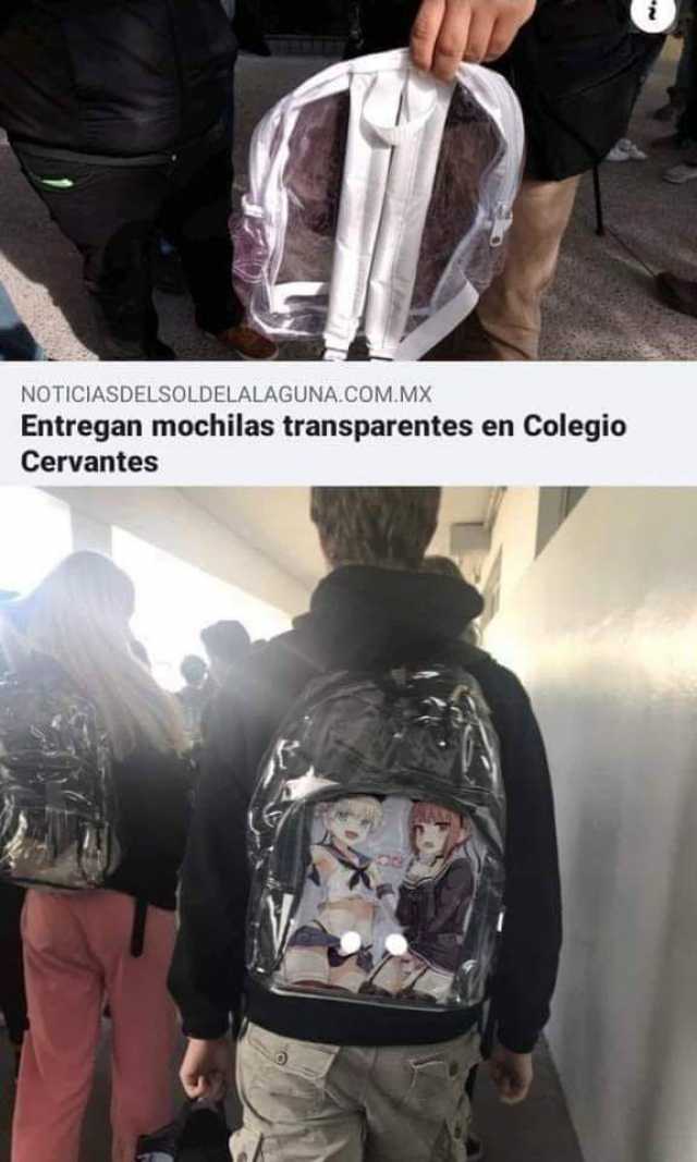 NOTICIASDELSOLDELALAGUNA.COM.MX Entregan mochilas transparentes en Colegio Cervantes 