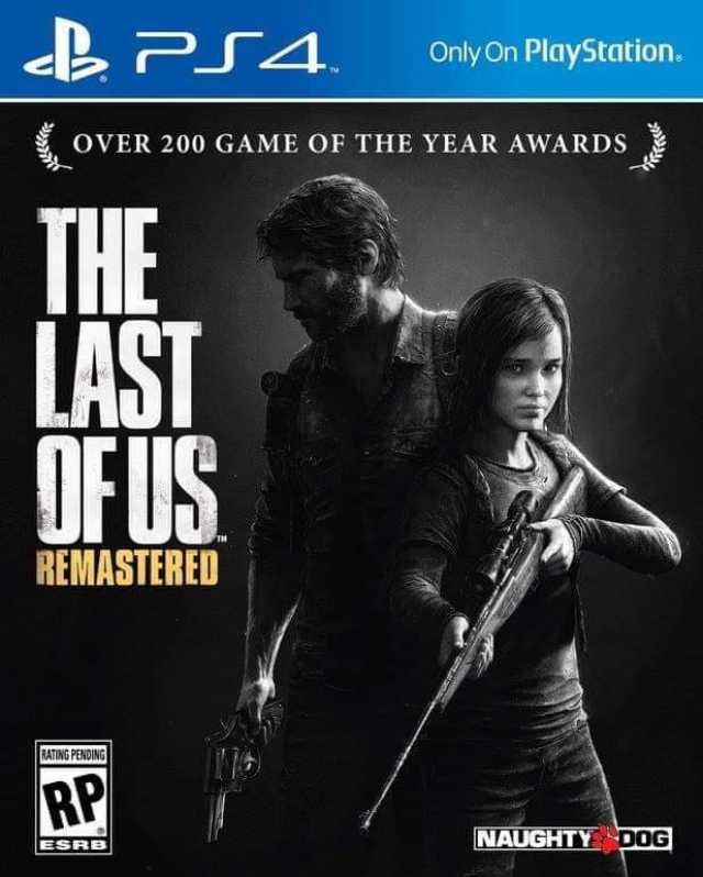 Only On PlayStation. OVER 200 GAME OF THE YEAR AWARDS THE LAST OF US REMASTERED RATING PENDING RP NAUGHTY DOG ESRB 