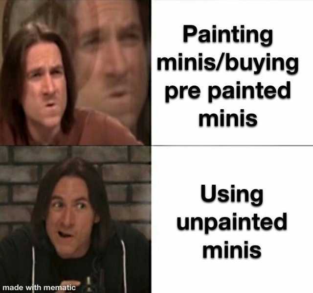 Painting minis/buying pre painted minis Using unpainted minis made with mematic