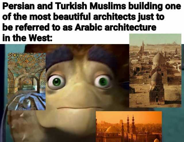 Persian and Turkish Muslims building one of the most beautiful architects just to be referred to as Arabic architecturee in the West