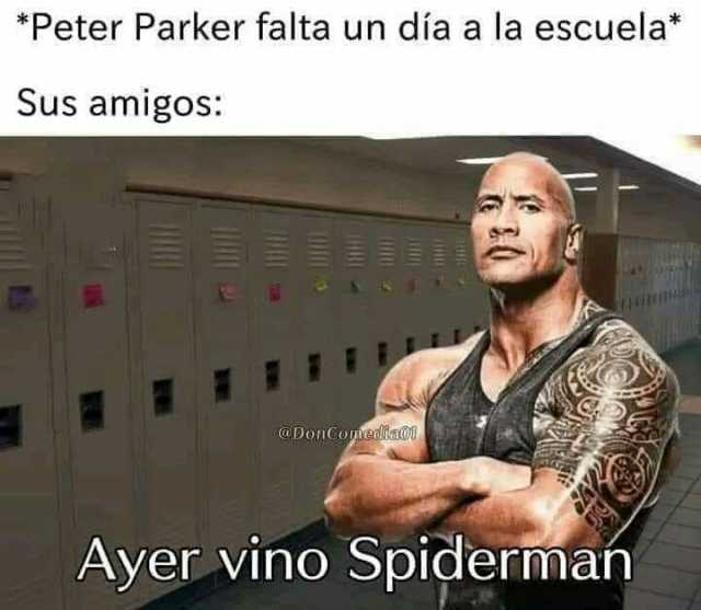 Peter Parker falta un día a la escuela Sus amigos @DonCouiediao Ayer vino Spiderman