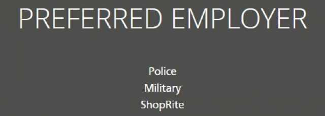 PREFERRED EMPLOYER Police Military ShopRite