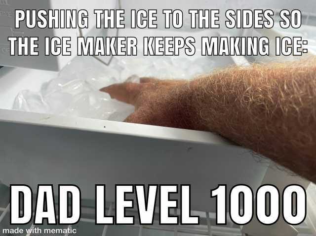 PUSHING THE ICE TO THE SIDES SO THE ICE MAIER IWEEPS MAKING ICE DAD LEVEL 1000 made with mematic