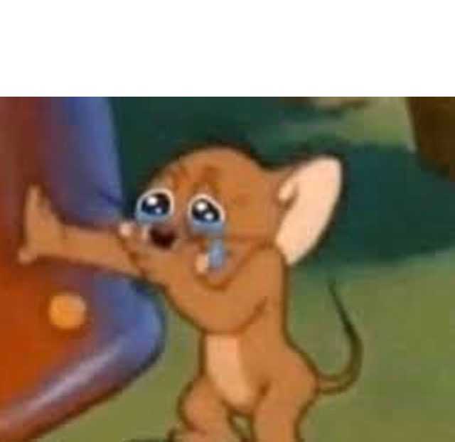 Raton Jerry llorando tapándose la boca plantilla para meme