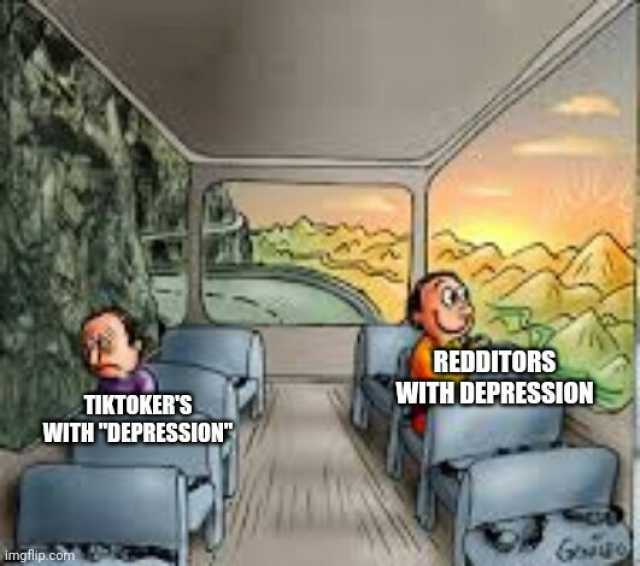 REDDITORSS WITH DEPRESSION TIKTOKERS WITH DEPRESSION imgflip.com