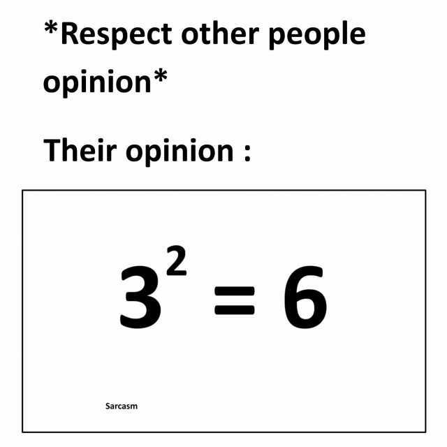 *Respect other people opinion* Their opinion 3 6 Sarcasmn