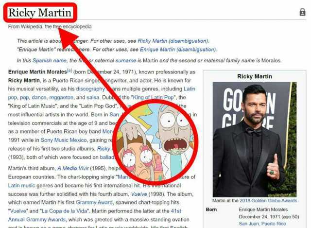 Ricky Martin From Wikipedia the free encyclopedia This article is abou Enrique Martin redírečere. For other uses see Enrique Martin (disambiguation). inger. For other uses see Ricky Martin (disambiguation) In this Spanish name t