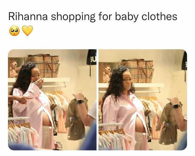 Rihanna shopping for baby clothes