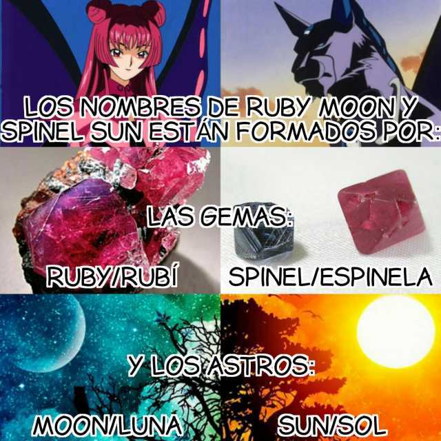 RubyMoon y Spinel origen de sus nombres etimológicamente - MEME DE SAKURA CARD CAPTOR EN ESPAÑOL- 