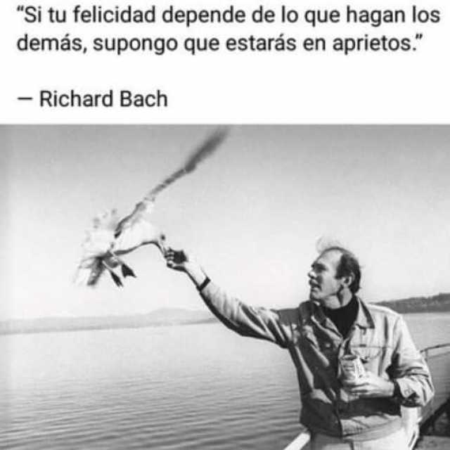 Si tu felicidad depende de lo que hagan los demás supongo que estarás en aprietos. - Richard Bach 