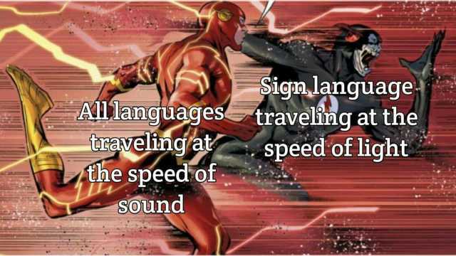 Sigmlanguage Alanguagestraveling at the traveling/at the speed of speed oflight Sound