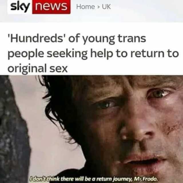 sley newNS Home UJK Hundreds of young trans people seeking help to return too original sex Odontothink there wil be a return jourmey MsFrodo