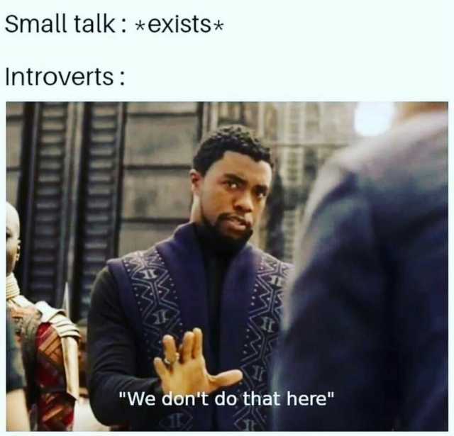 Small talk *existsS* Introverts We dont do that here