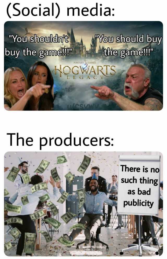 (Social) media You shouldnt You should buy buy the gamell the game!! PORTKEYGAMES OGWARTS LEG AC CY CSVwv. The producers There is no such thing as bad publicity