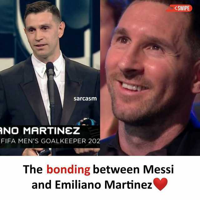 SWIPE sarcasm NO MARTINEZ FIFA MENS GOALKEEPER 202 The bonding between Messi and Emiliano Martinez