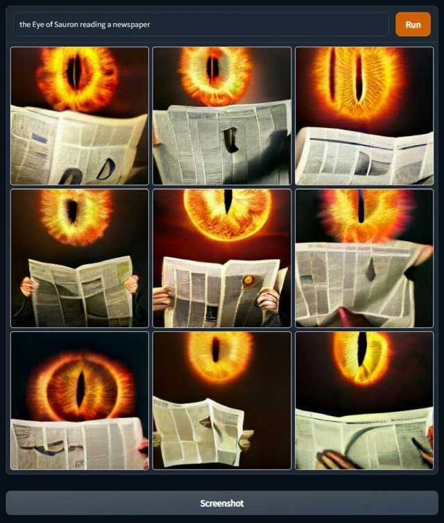 the Eye of Sauron reading a newspaper Run D ewwitdobi Screenshot