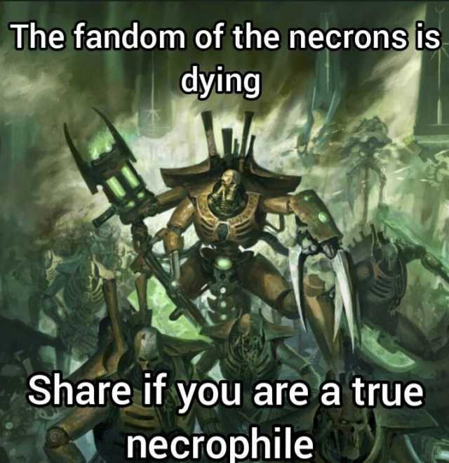 The fandom of the necrons is dying Share if you are a true necřophile)