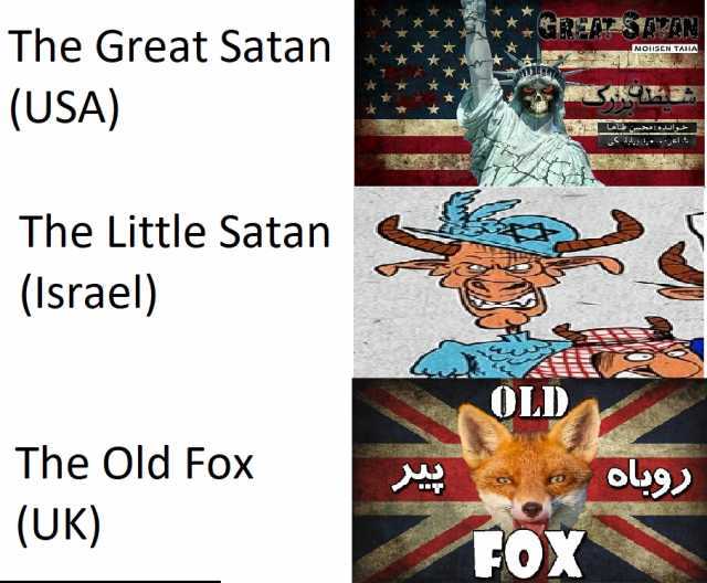 The Great Satan (USA) The Little Satan (Israel) The Old Fox (UK) OLD TOX MOHSEN TAHA