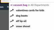 All Search Amazon.ca ses Pr rr vacuum bag in All Departments W valentines cards for kids w dog boots elf lip oil snow shovel N a little life
