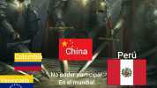 China Colombia Perú No poderparticipar VenezUela En el mundial Cuba Chile