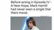 DARKWEBANS Mark Hamill@HamillHimself 13.05.182037 FUN FACT (for the dimwitted) #MayTheDuhBeWithYou Before acting in Episode IV A New Hope Mark Hamill had never seen a single Star Wars movie 16 9streproty. 501