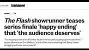 EXPLORE Entertainment HOME TV The Flash showrunner teases series finale happy ending that the audience deserves Youre going to see a lot offamiliar faces from the past popping up here and there teases showrunner Eric Wallace and i