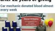 Florida man donates 100th gallon of blood after 22 years of giving Car mechanic donated blood almost every week PongaAMono David Williams Upon Achieving Your 100 Gallon Donor Milestone one
