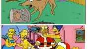GPORQUE APARECE HUESOS EN EL CAPITULO LOS BORBOTONES DE 1993 CUANDO BARTY LISA ERAN BEBES.. Si según la historia la familia adopta al perro en el especial de navidad en 19912 Cuando Bart y Lisa ya son grandes