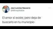 Javi Levine Navarro @MirreyNoble El amor sí existe pero deja de buscarlo en tu municipio