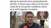 Jorge Gómez Naredo @ignaredo 4m Lamentable que el padre de #Debanhi se preste al circo mediático del PRIAN para desviar la atención de la nacionalización del litio. El futuro que a ella no le toco por culpa de la corrupción n