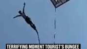 LAD BIBLE TERRIFYING MOMENT TOURISTS BUNGEE JUMP COMPLETELY SNAPS MID-AIR