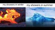 my showers in winter my showers in summer