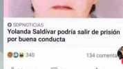 O SDPNOTICIAS Yolanda Saldívar podria salir de prisión por buena conducta @D 340 134 comenta Me gusta Comentar Comparti Que salgay que sea manager de bad bunny.