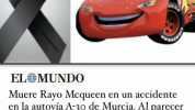 oseperxzZz ELMUNDO A Muere Rayo Mcqueen en un accidente en la autovía A3o de Murcia. Al parecer iba alcoholizado y drogado. Hace 3 horas