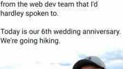 Samantha 7 years ago I worked at a small company of about 15 people. I sent an email to all my co-workers one Friday inviting them on a weekend hike. Only one person came a guy from the web dev team that ld hardley spoken to. Toda