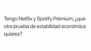 Tengo Netflix y Spotify Premium que otra prueba de estabilidad económica quieres