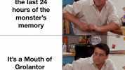 The Blood Hunter gains the last 24 hours of the monsters memory Its a Mouth of Grolantor made with mematic