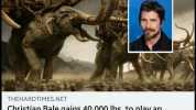 THEHARDTIMES.NET Christian Bale gains 40000 Ibs. to play an oliphaunt in Amazons Lord of the Rings series