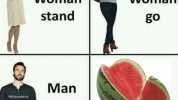 Woman Woman stand gO Man PS/Sarcasmtal stand