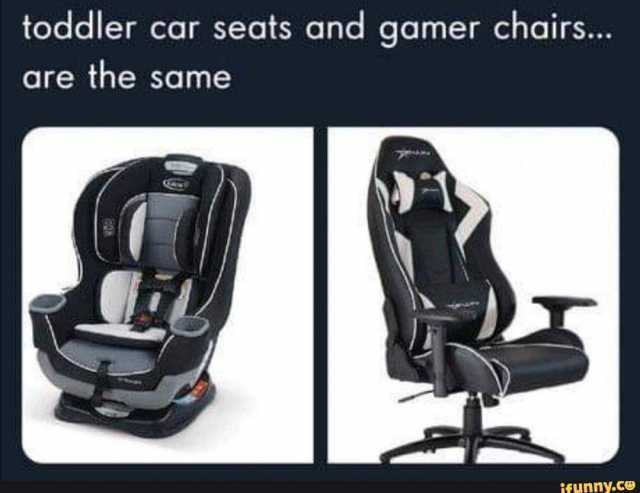 toddler car seats and gamer chairs... are the same ifunny.co 