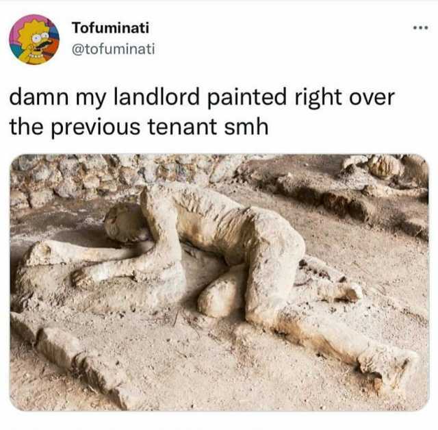 Tofuminati @tofuminati damn my landlord painted right over the previous tenant smh