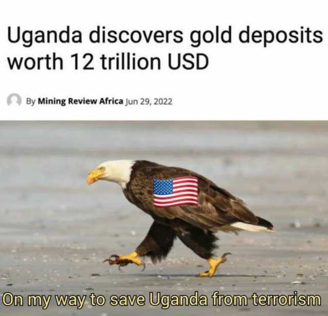 Uganda discovers gold deposits worth 12 trillion USD By Mining Review Africa Jun 29 2022 On my way to save Uganda from terrorism