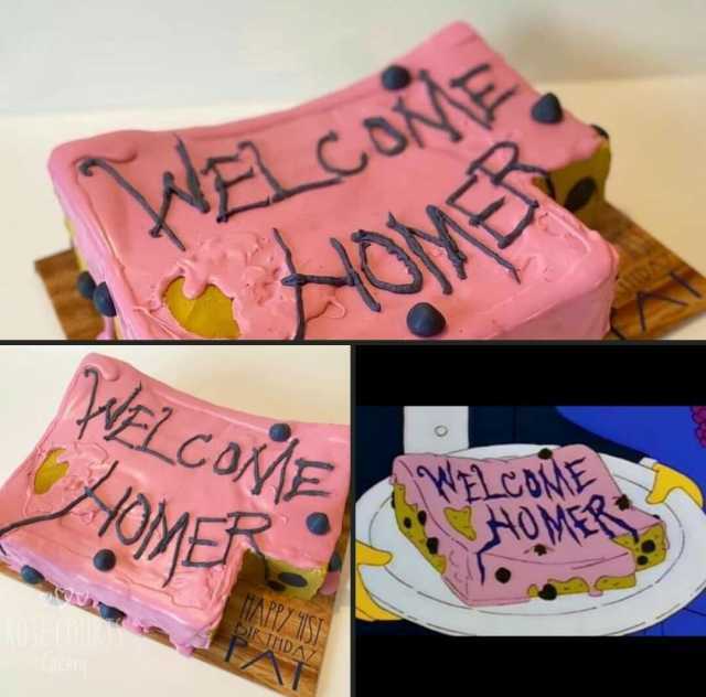 El pastel de bienvenida de Homero real