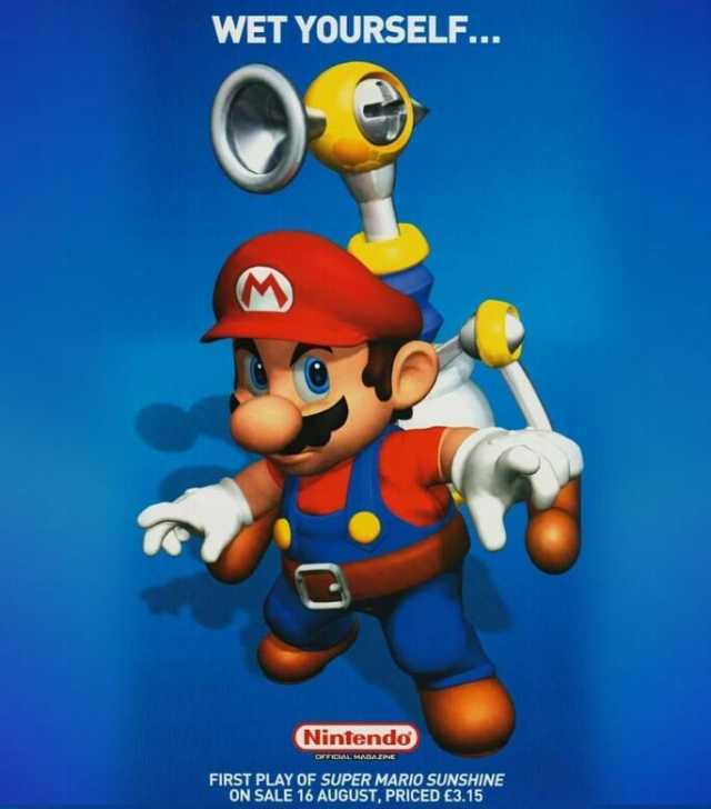 WET YOURSELF.. Nintendo FIRST PLAY OF SUPERMARIO SUNSHINE ON SALE 16 AUGUST PRICED £3.15