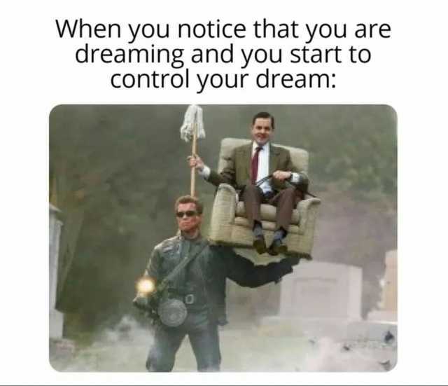 When you notice that you are dreaming and you start to Control your dream