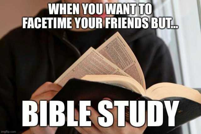 WHEN YOUWANTTO FACETIME YOUR FRIENDS BUT BIBLESTUDY imgfip.com