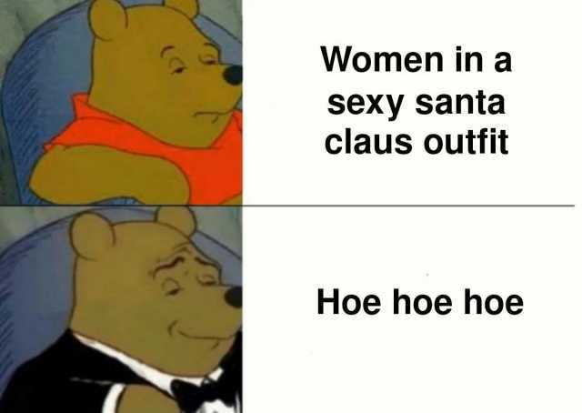 Women in a sexy santa claus outfit Hoe hoe hoe