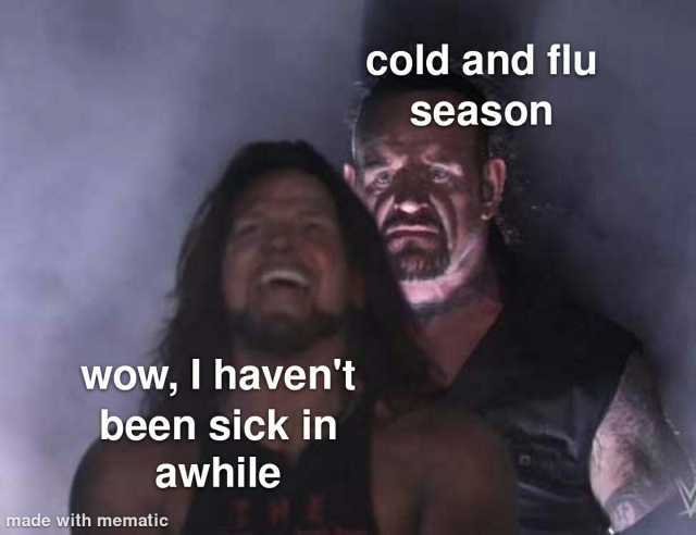 WOW I havent been sick in awhile made with mematic cold and flu season